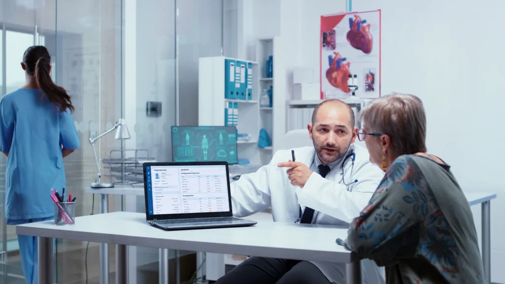 Physician consulting a patient in a specialty clinic