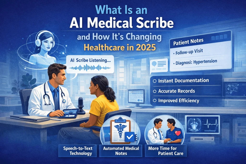 What is an AI medical scribe infographic