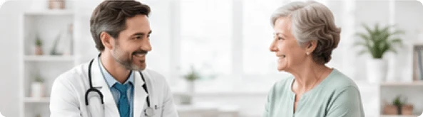 Clinician with patient